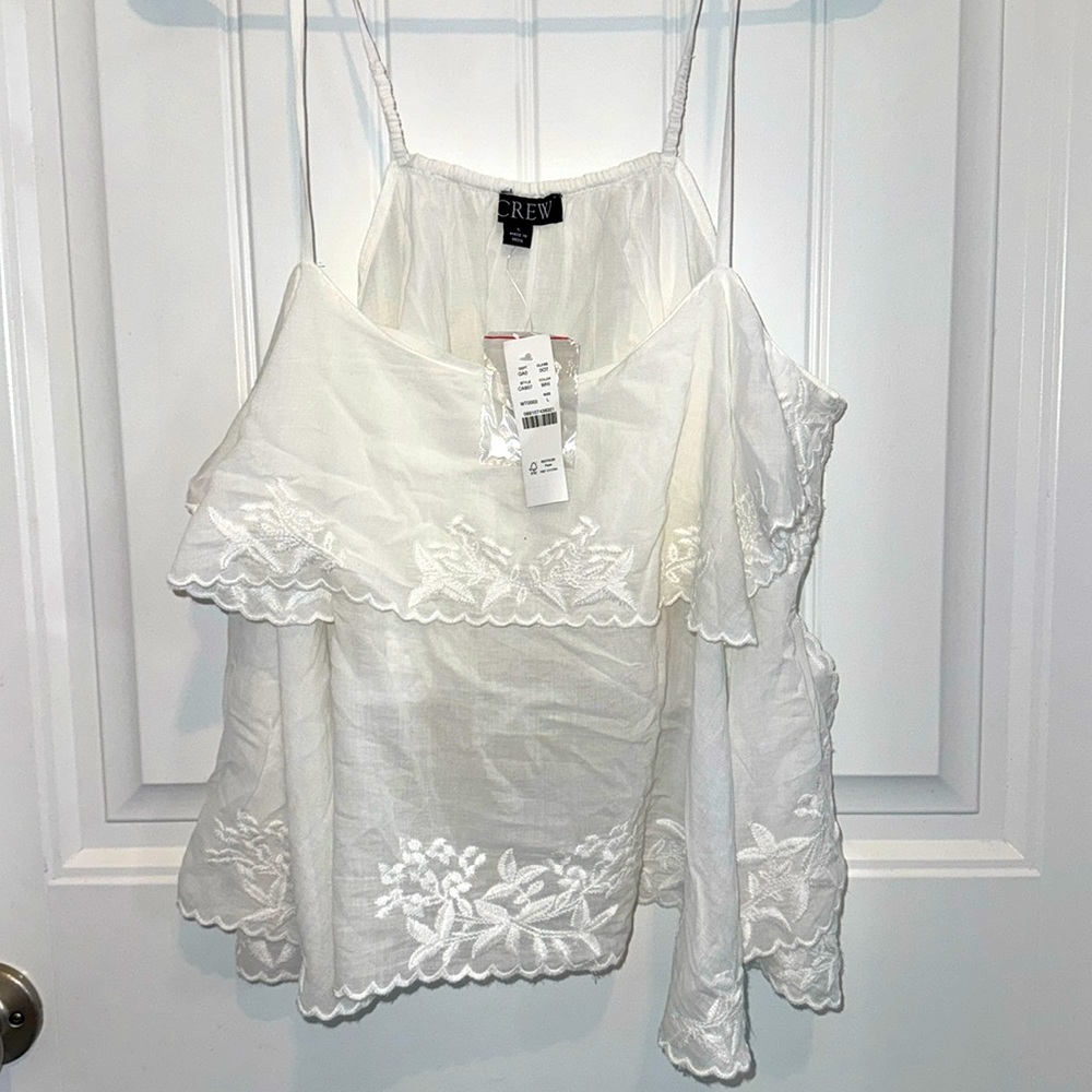 NWT JCrew embroidered top